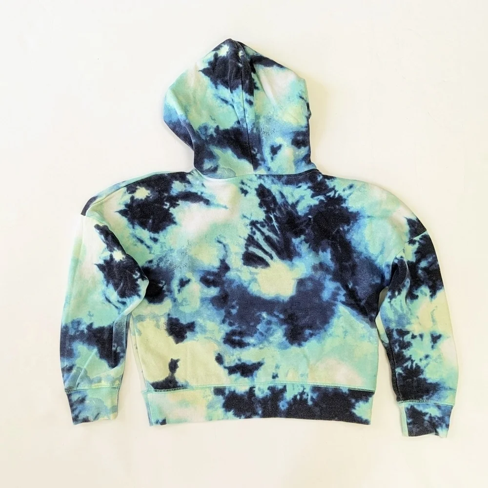 Justice Kids Blue and Green Tie-Dye Hoodie and Navy Sweatshirt Set